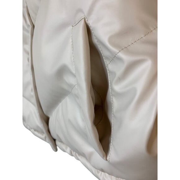 BB Dakota Steve Madden Answer My Layer Crop Boxy Puffer Jacket Bone M RA10052 - Picture 10 of 10